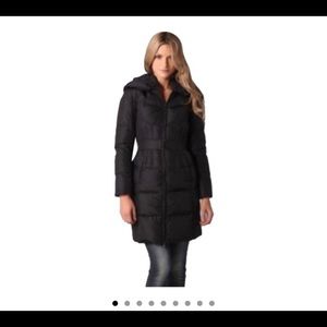 ADD black down coat with hood